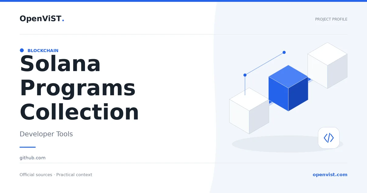 Solana Programs Collection — OpenViST project profile in Developer Tools.