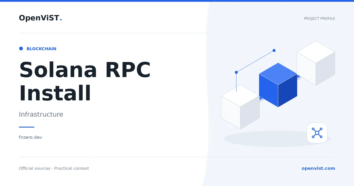 Solana RPC Install — OpenViST project profile in Infrastructure.