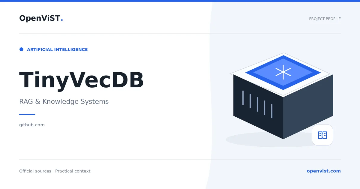 TinyVecDB — OpenViST project profile in RAG & Knowledge Systems.