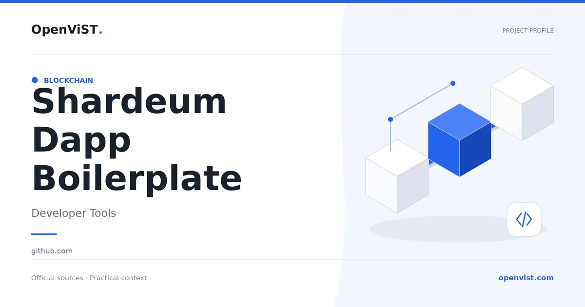 Shardeum Dapp Boilerplate — OpenViST project profile in Developer Tools.