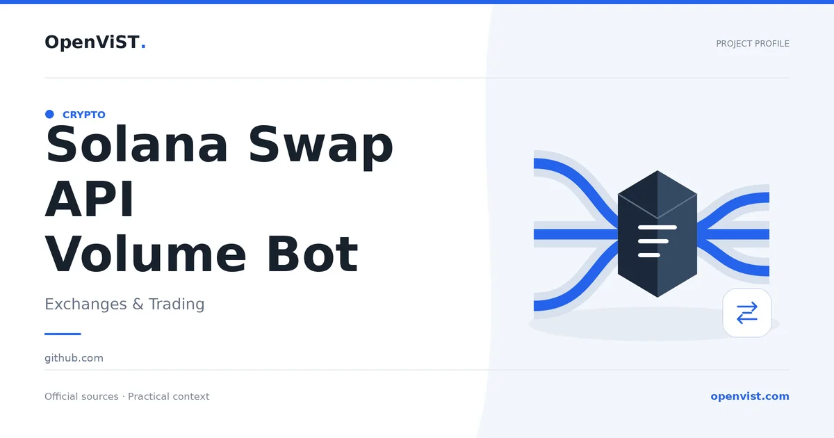 Solana Swap API Volume Bot — OpenViST project profile in Exchanges & Trading.