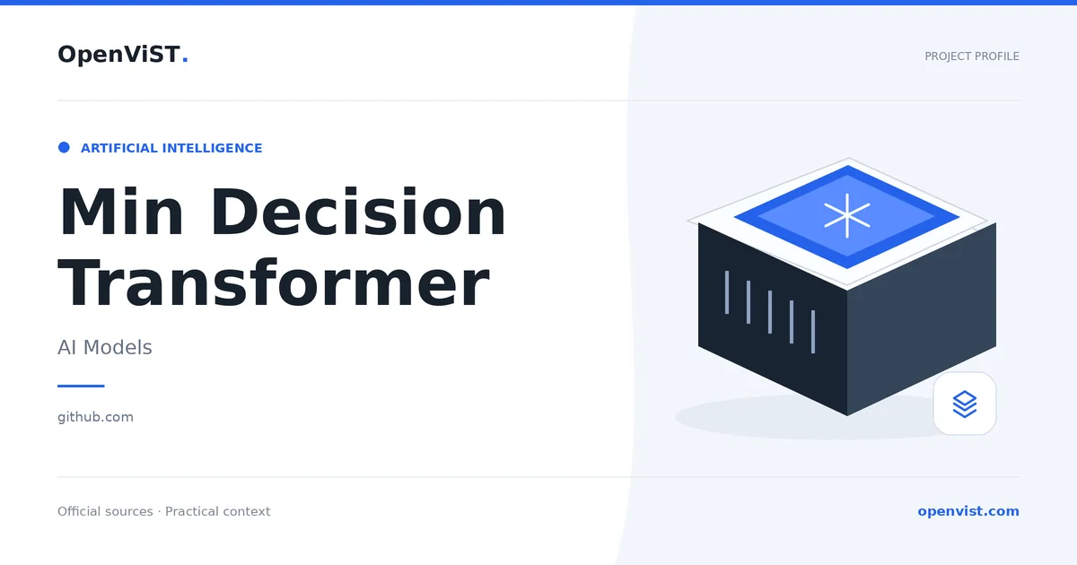 Min Decision Transformer — OpenViST project profile in AI Models.