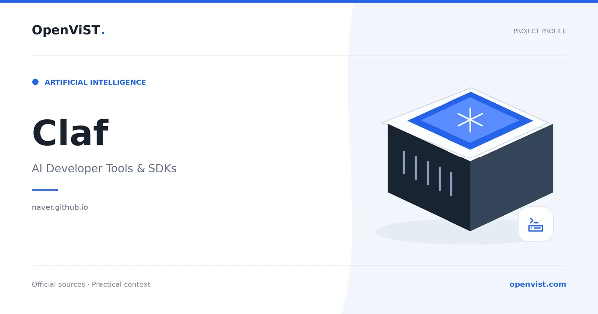 Claf — OpenViST project profile in AI Developer Tools & SDKs.