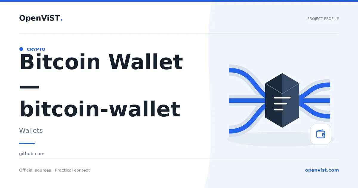 Bitcoin Wallet — bitcoin-wallet — OpenViST project profile in Wallets.