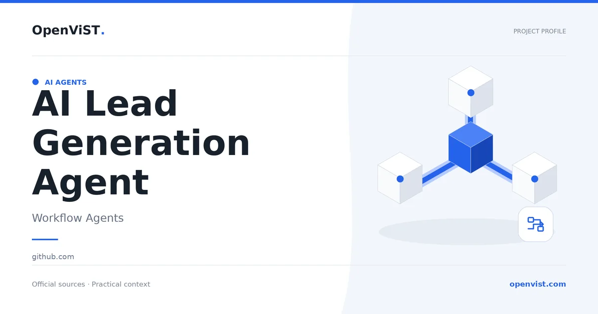 AI Lead Generation Agent — OpenViST project profile in Workflow Agents.