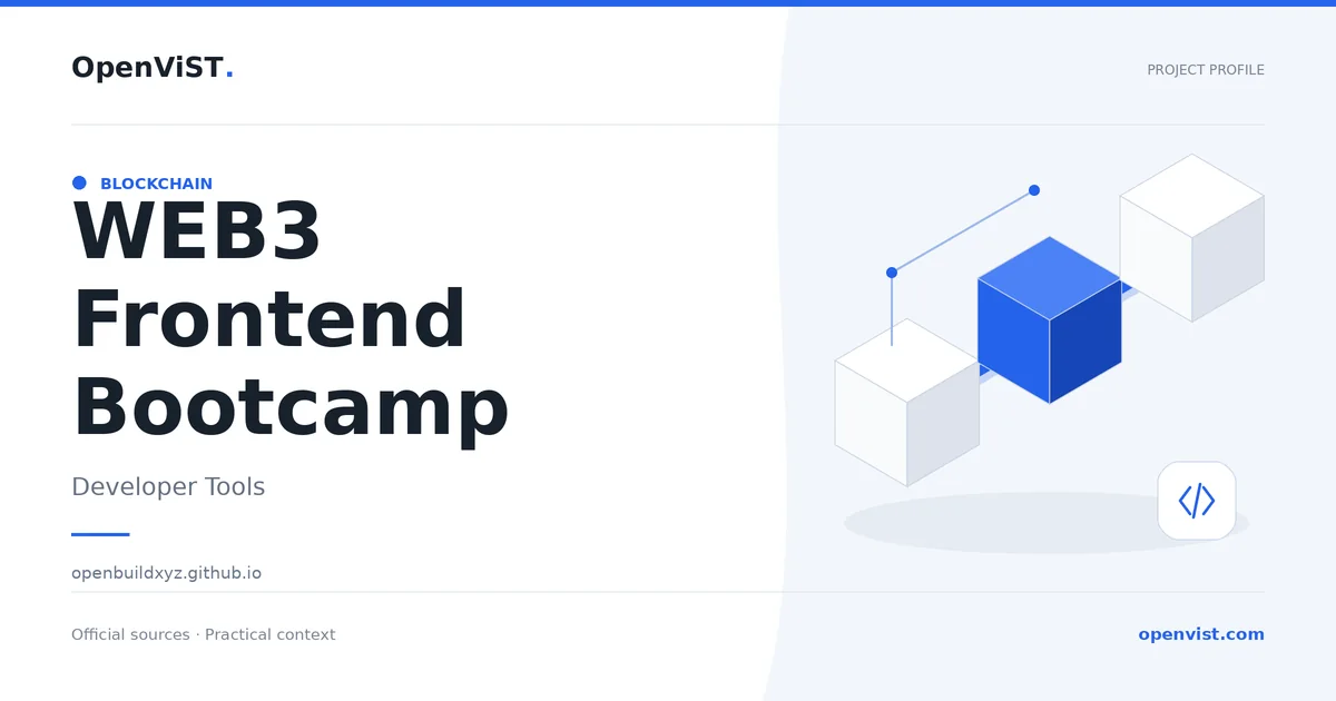 WEB3 Frontend Bootcamp — OpenViST project profile in Developer Tools.