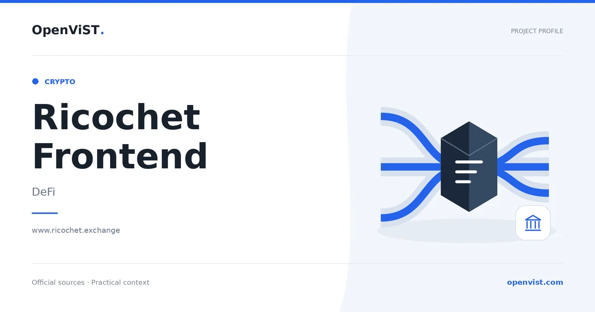 Ricochet Frontend — OpenViST project profile in DeFi.