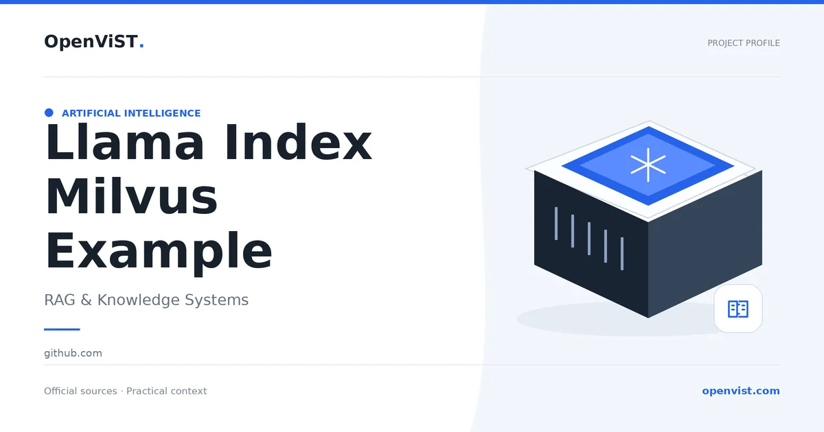 Llama Index Milvus Example — OpenViST project profile in RAG & Knowledge Systems.