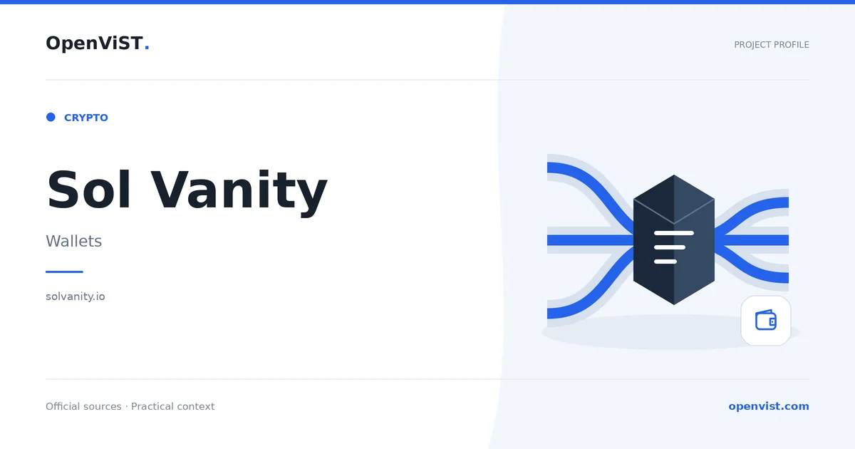 Sol Vanity — OpenViST project profile in Wallets.