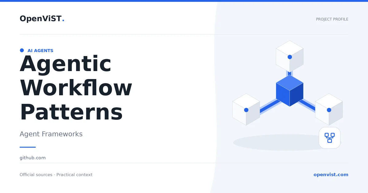 Agentic Workflow Patterns — OpenViST project profile in Agent Frameworks.