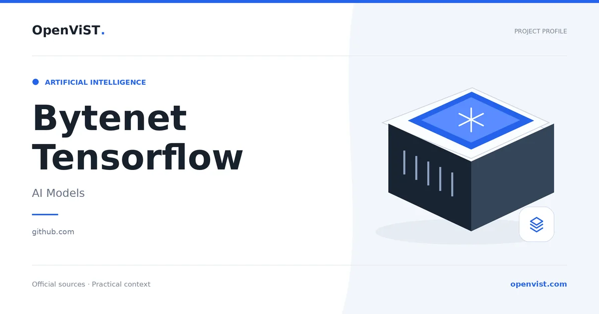 Bytenet Tensorflow — OpenViST project profile in AI Models.