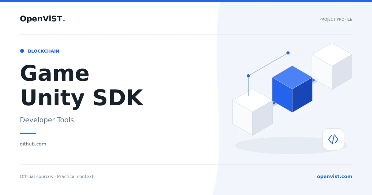 Game Unity SDK — OpenViST project profile in Developer Tools.