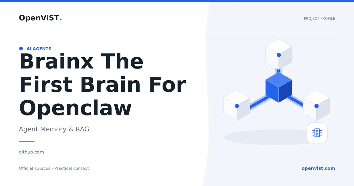 Brainx The First Brain For Openclaw — OpenViST project profile in Agent Memory & RAG.