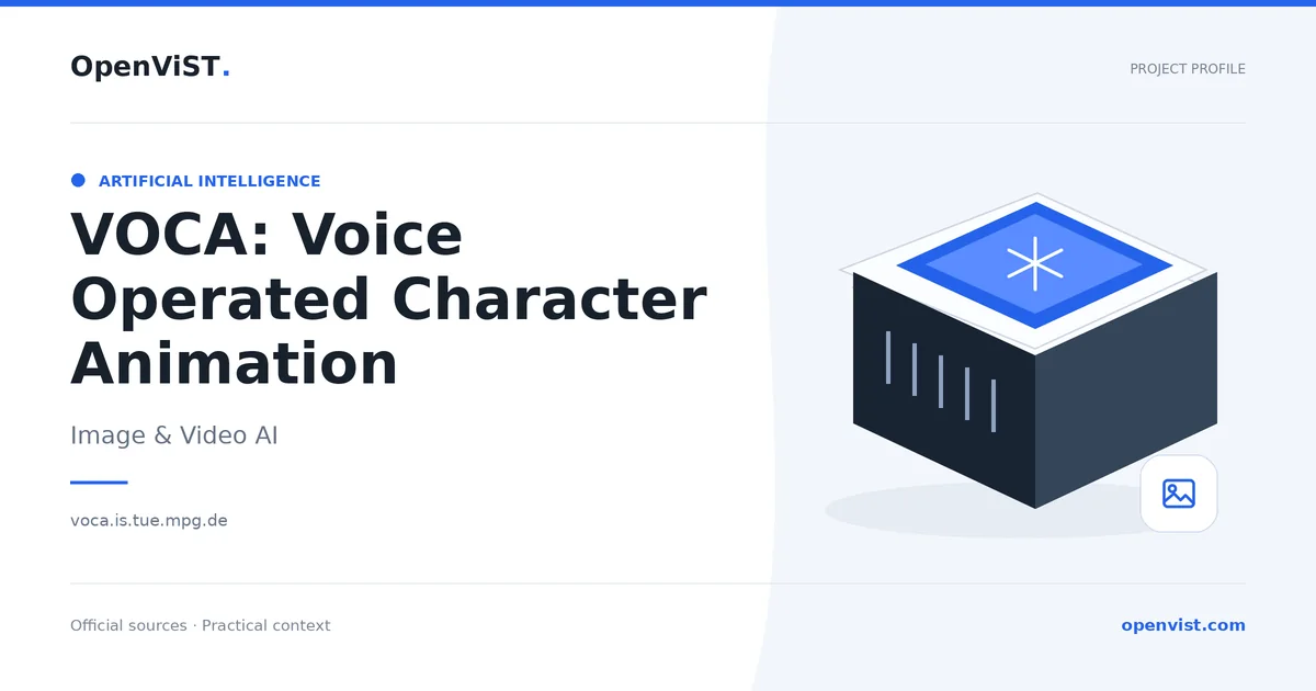 VOCA: Voice Operated Character Animation — OpenViST project profile in Image & Video AI.