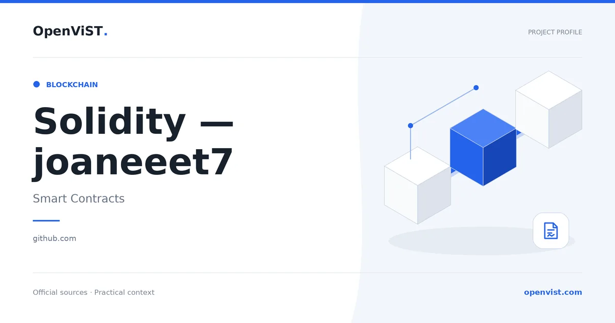 Solidity — joaneeet7 — OpenViST project profile in Smart Contracts.