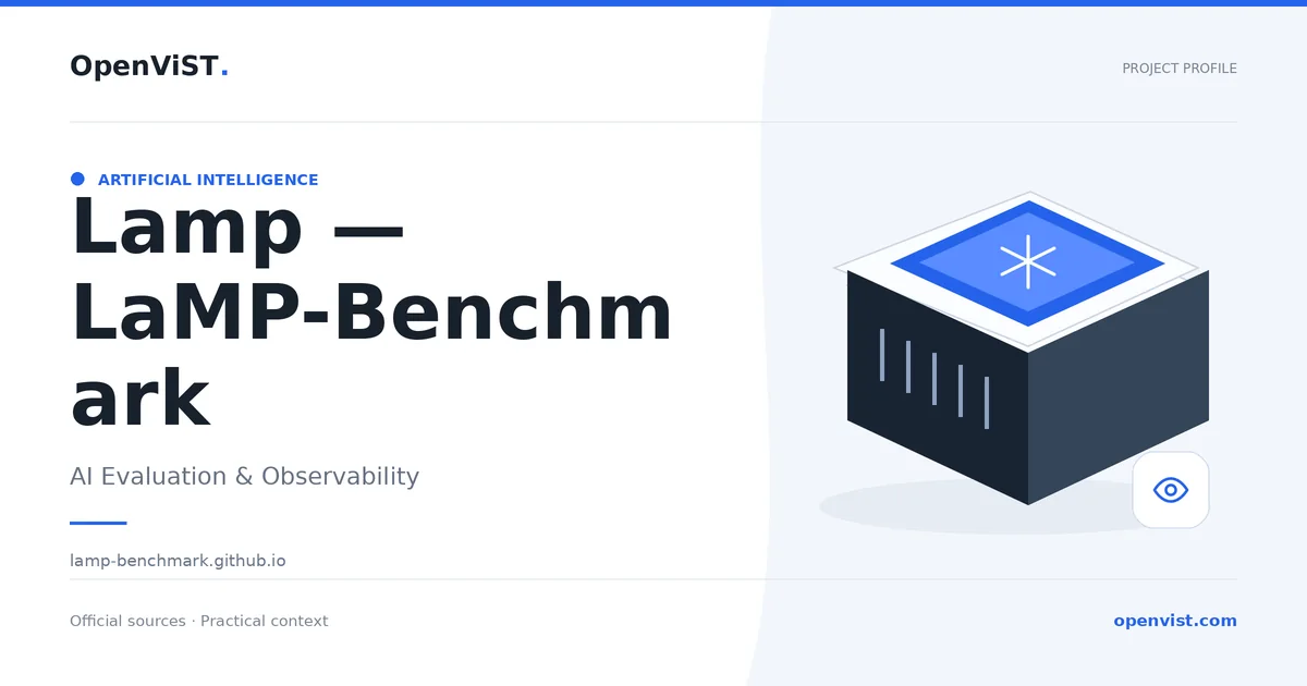 Lamp — LaMP-Benchmark — OpenViST project profile in AI Evaluation & Observability.