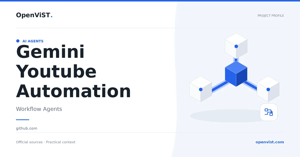 Gemini Youtube Automation — OpenViST project profile in Workflow Agents.