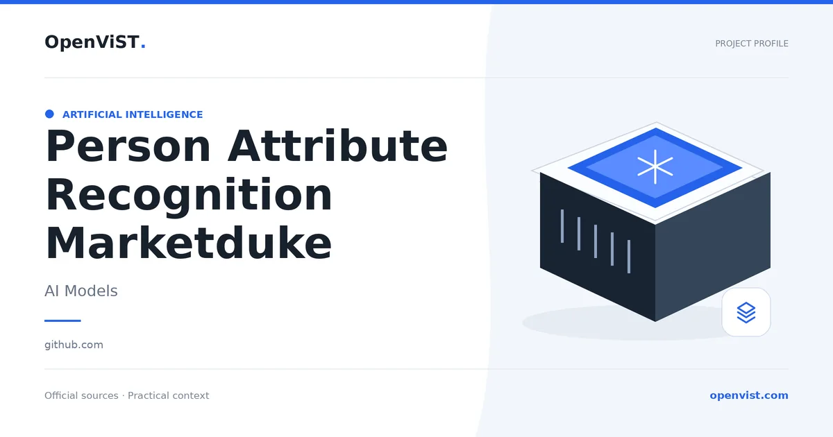 Person Attribute Recognition Marketduke — OpenViST project profile in AI Models.