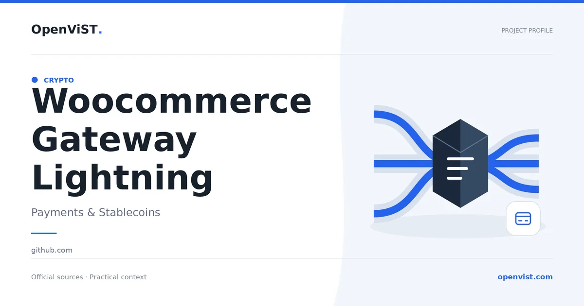 Woocommerce Gateway Lightning — OpenViST project profile in Payments & Stablecoins.