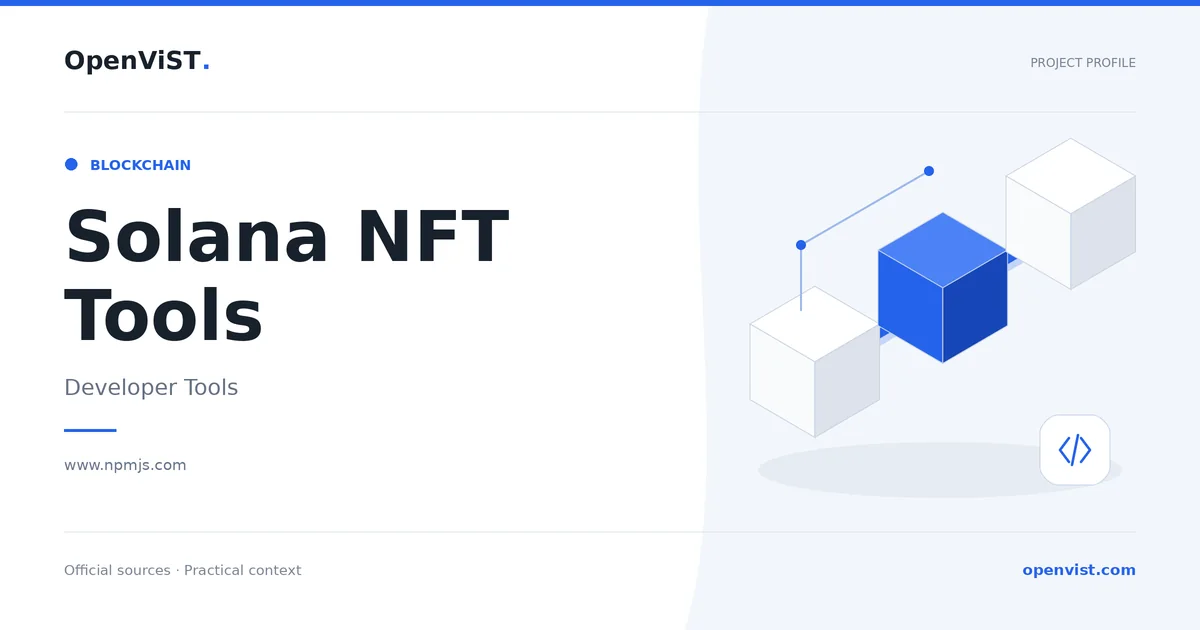 Solana NFT Tools — OpenViST project profile in Developer Tools.