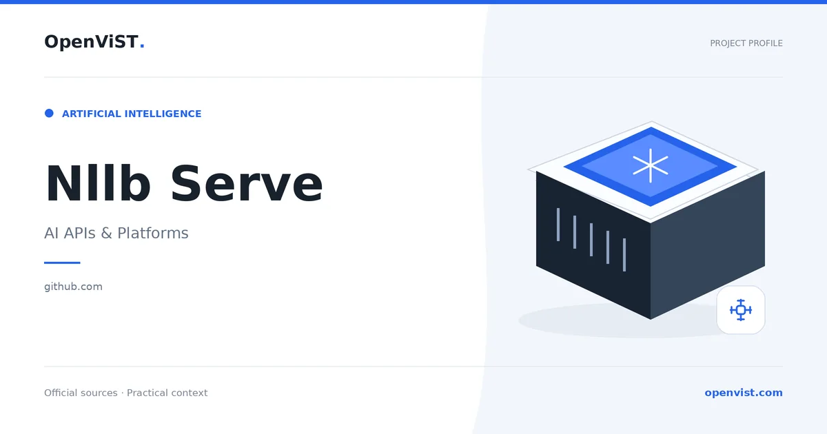 Nllb Serve — OpenViST project profile in AI APIs & Platforms.